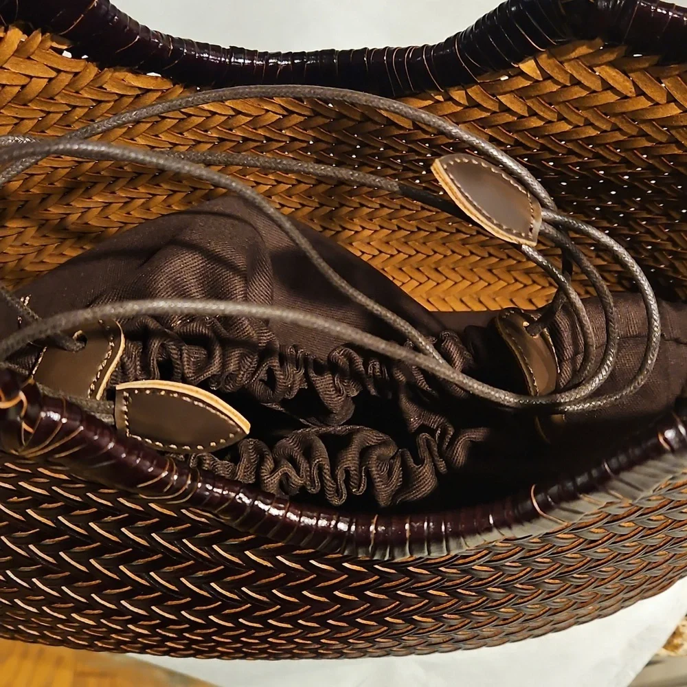Nwt Split Leather Woven Bag - Picture 9 of 9